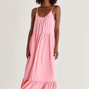 Z Supply Lido Slub Maxi Dress- Flamingo